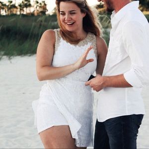 Lilly Pulitzer White And Gold Detailed Romper